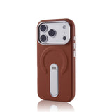 Vertical KickStand Leather iPhone Case-Exoticase-Brown-For iPhone 17 Pro Max-Exoticase