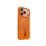 Vertical KickStand Leather iPhone Case-Exoticase-Orange-For iPhone 15 Pro-Exoticase