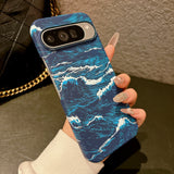 Vintage Great Ocean Wave Art Slim Google Pixel Case-Exoticase-Google Pixel 11 Pro XL-Blue-Exoticase
