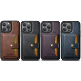 Vintage Leather Removable Card Wallet iPhone Case-Exoticase-Exoticase