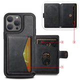 Vintage Leather Removable Card Wallet iPhone Case-Exoticase-Exoticase