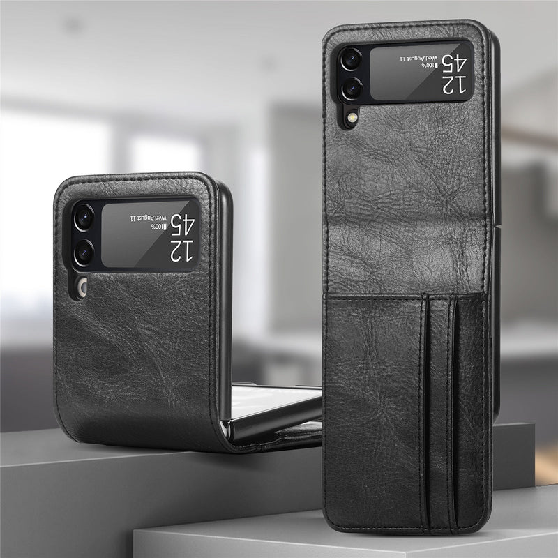Wallet Samsung Z Flip Case-Exoticase-For Samsung Z Flip 4-Black-