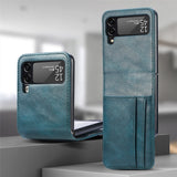 Wallet Samsung Z Flip Case-Exoticase-For Samsung Z Flip 4-Blue Green-