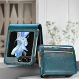Wallet Samsung Z Flip Case-Exoticase-For Samsung Z Flip 5-Blue Green-Exoticase