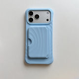 Wave Pattern Shockproof iPhone Case with Detachable Wallet-Exoticase-Light Blue-iPhone 17 Pro Max-Exoticase