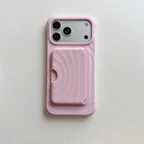 Wave Pattern Shockproof iPhone Case with Detachable Wallet-Exoticase-Light Pink-iPhone 17 Pro Max-Exoticase