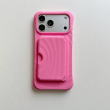 Wave Pattern Shockproof iPhone Case with Detachable Wallet-Exoticase-Rose Pink-iPhone 17 Pro Max-Exoticase