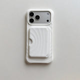 Wave Pattern Shockproof iPhone Case with Detachable Wallet-Exoticase-White-iPhone 17 Pro Max-Exoticase