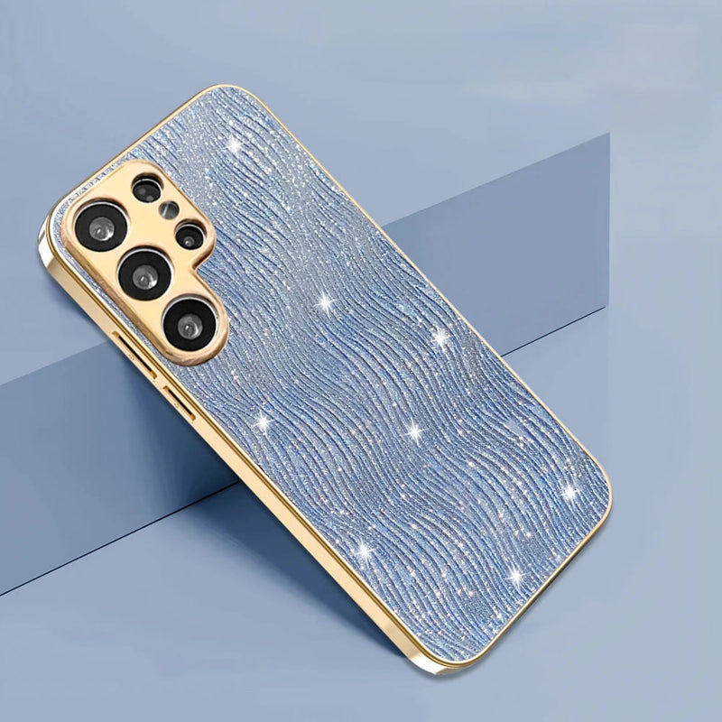 Wavy Glitter Water Ripple Samsung Case, For Samsung S24 Ultra / Blue Wavy Glitter Water Ripple Samsung Case, For Samsung S24 Ultra / Blue
