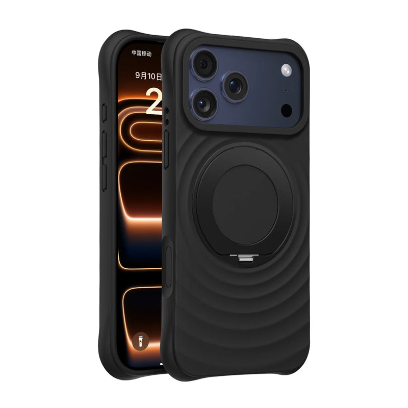Wavy Ripple Texture Magnetic iPhone Case with Ring-Exoticase-Exoticase