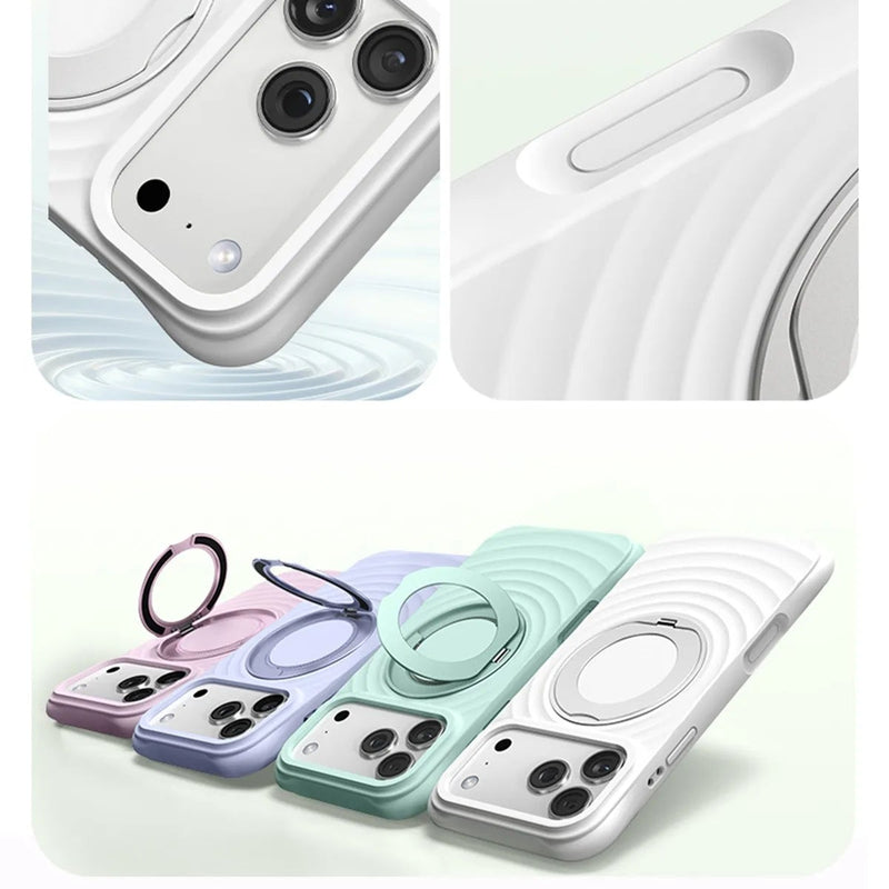 Wavy Ripple Texture Magnetic iPhone Case with Ring-Exoticase-Exoticase