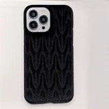 WinterPlush Velvet iPhone Case-Exoticase-For iPhone 15 Pro Max-Black-
