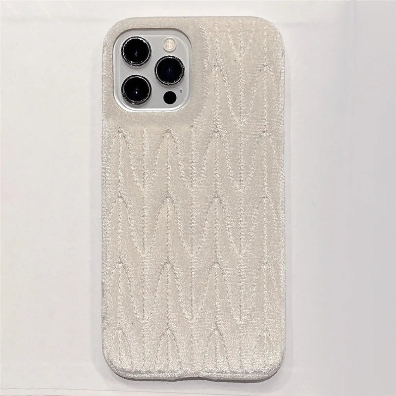 WinterPlush Velvet iPhone Case-Exoticase-For iPhone 15 Pro Max-White-