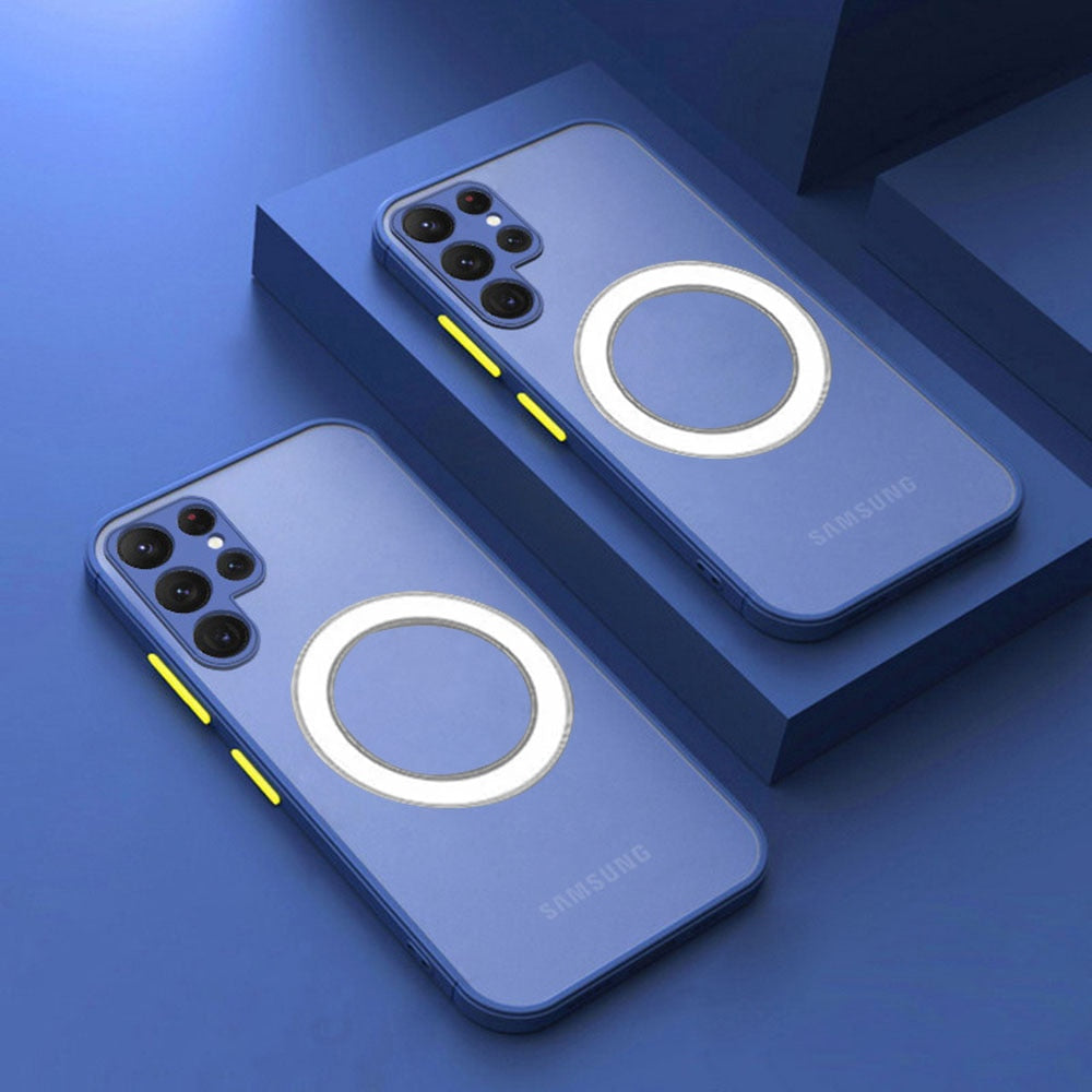 Wireless Charging Compatible Matte Silicone Samsung Case, For Samsung S26 / Blue