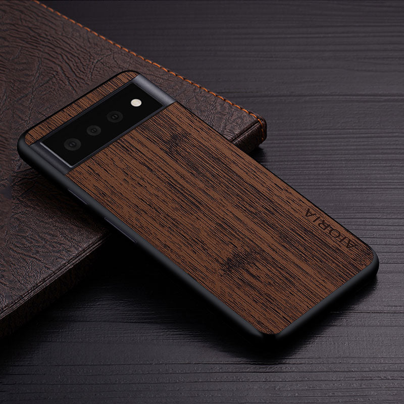 Wood Bark Texture Smooth Google Pixel Case-Exoticase-Pixel 6 Pro-Coffee-
