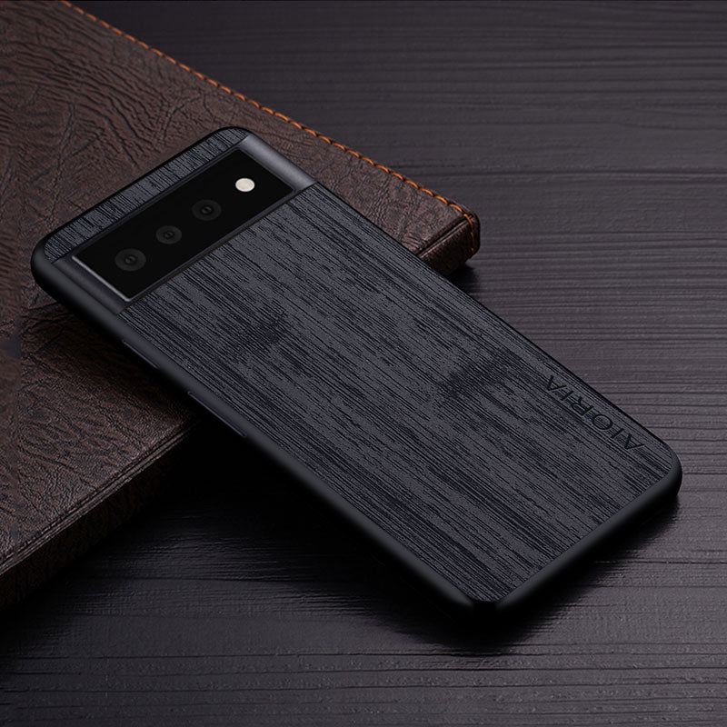 Wood Bark Texture Smooth Google Pixel Case-Exoticase-Pixel 6 Pro-Black-