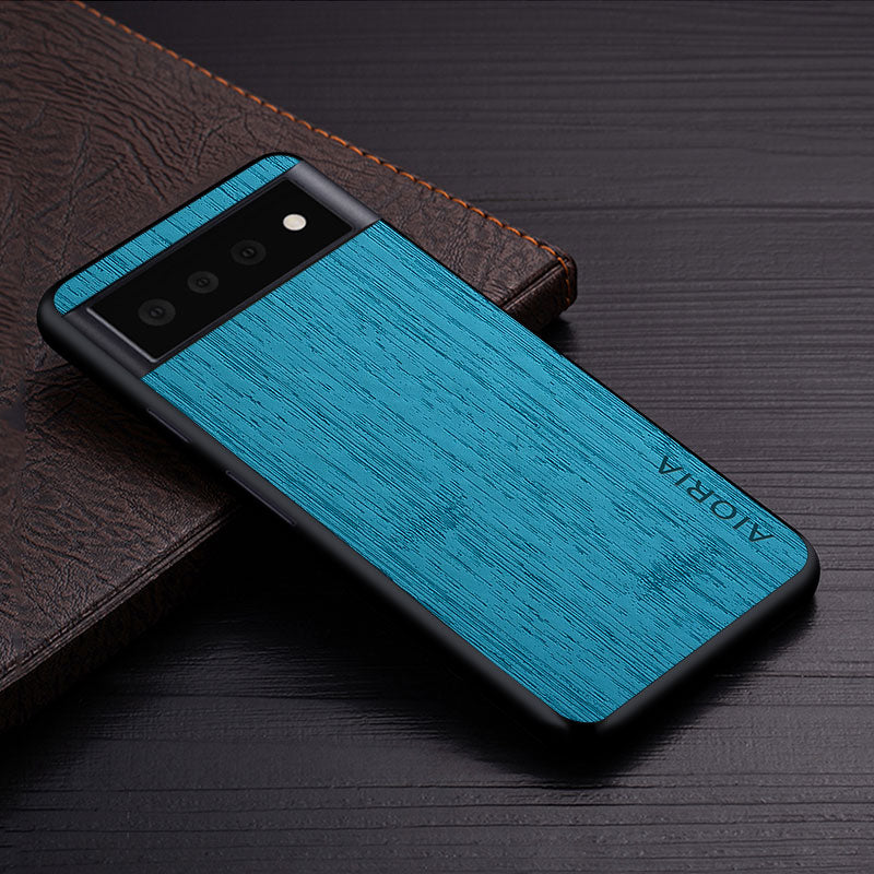 Wood Bark Texture Smooth Google Pixel Case-Exoticase-Pixel 6 Pro-Light Blue-