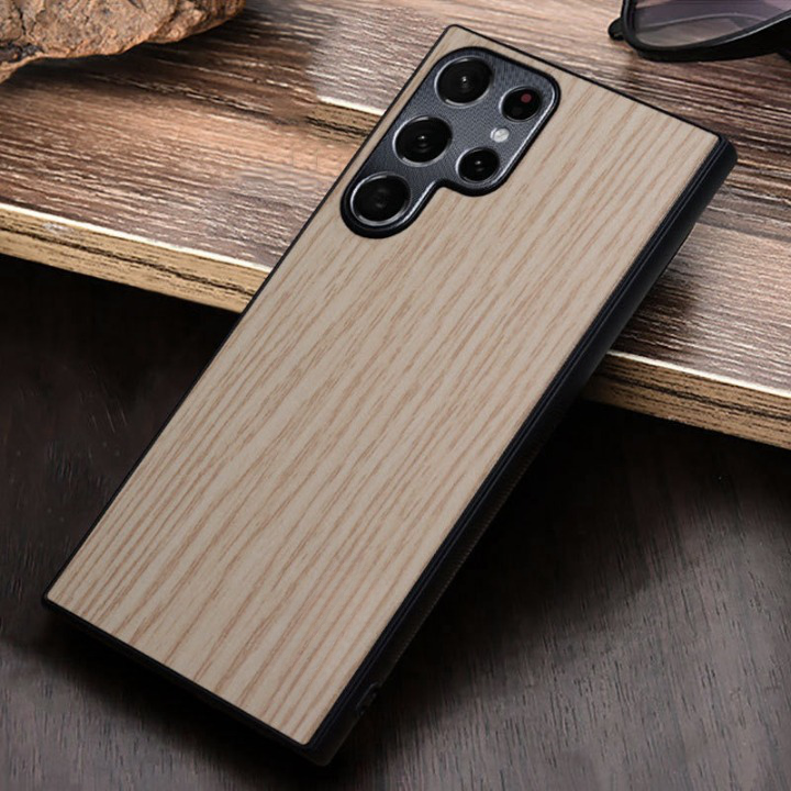 Wood Grain Samsung Case-Exoticase-for Galaxy S23 Ultra-Beige-