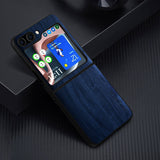 Wood Pattern Samsung Z Flip 5 Case-Exoticase-Dark Blue-Exoticase