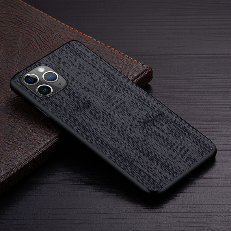 Wood Pattern iPhone Case-Exoticase-For iPhone 14 Pro Max-Black-