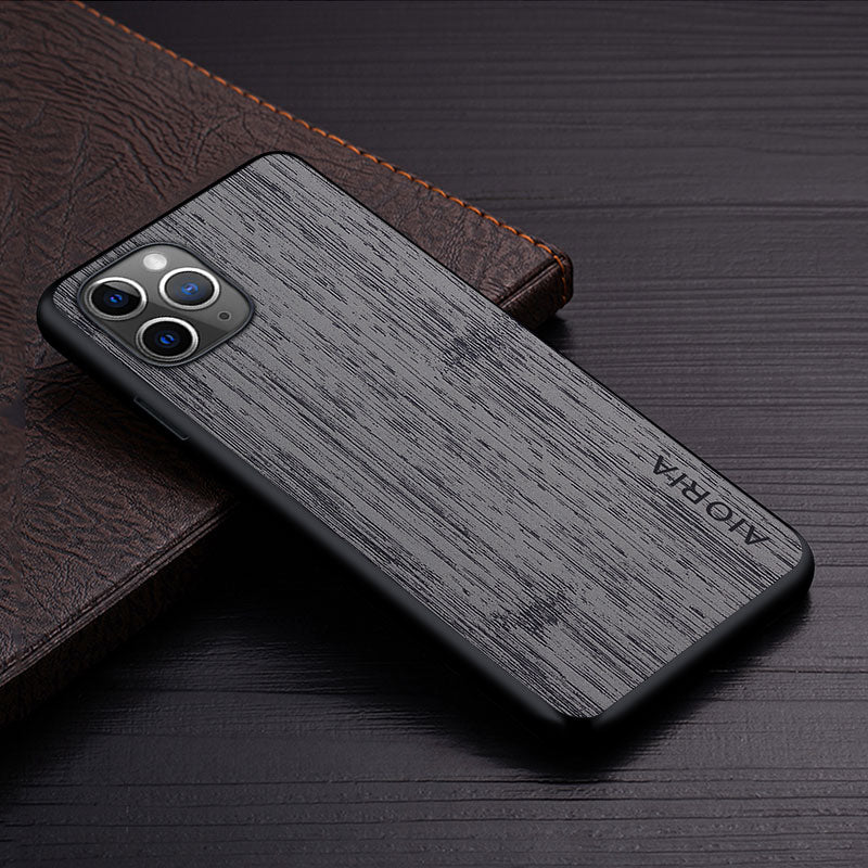 Wood Pattern iPhone Case-Exoticase-For iPhone 14 Pro Max-Dark Gray-