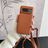 Zipper Wallet Crossbody Strap Google Pixel Case-Exoticase-Auburn-For Pixel 10A-Exoticase