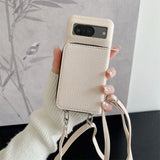 Zipper Wallet Crossbody Strap Google Pixel Case-Exoticase-Beige-For Pixel 10A-Exoticase