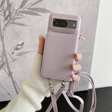 Zipper Wallet Crossbody Strap Google Pixel Case-Exoticase-Purple-For Pixel 10A-Exoticase