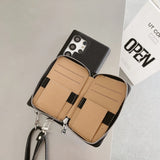 Zipper Wallet Crossbody Strap Samsung Case-Exoticase-Exoticase