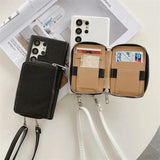 Zipper Wallet Crossbody Strap Samsung Case-Exoticase-Exoticase