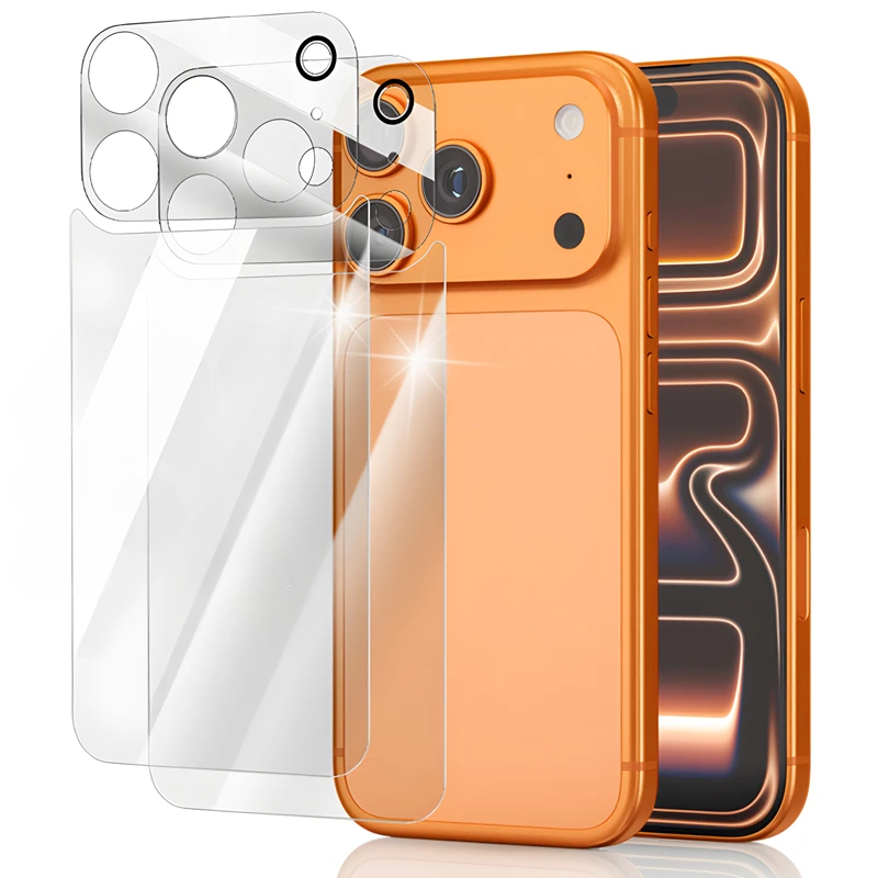 iPhone 17 Series Front, Back & Camera Lens Protector Set with Skins-Exoticase-iPhone 17 Pro Max-Back Set - 4 Pcs-Exoticase