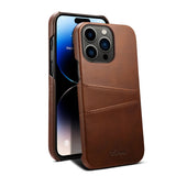 iPhone Case with Dual Card Slots-Exoticase-For iPhone 15 Pro Max-Dark Brown-