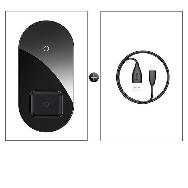 2 in 1 Wireless Charger-Exoticase-Black-