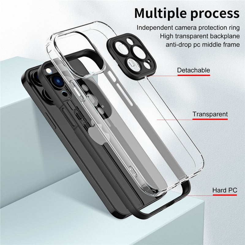 3 in 1 Hybrid Transparent Bumper Shockproof Apple iPhone Case-Exoticase-