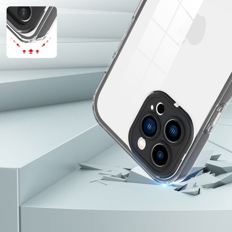 3 in 1 Hybrid Transparent Bumper Shockproof Apple iPhone Case - Exoticase -