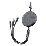3 in 1 Retractable Cable for iPhone-Exoticase-Dark Gray-