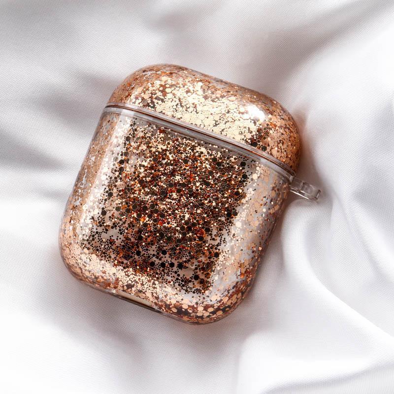 AirPods GlitterFlow Case - Exoticase - Rose Gold