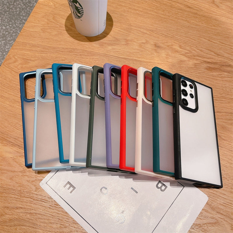 Armor Shockproof Matte Clear Samsung Case-Exoticase-