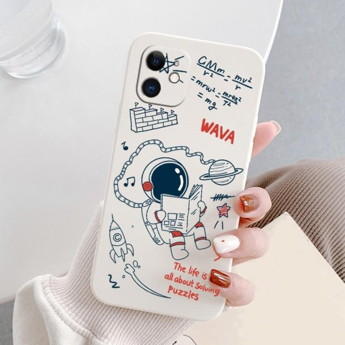 Astronaut and Equations iPhone Case-Exoticase-