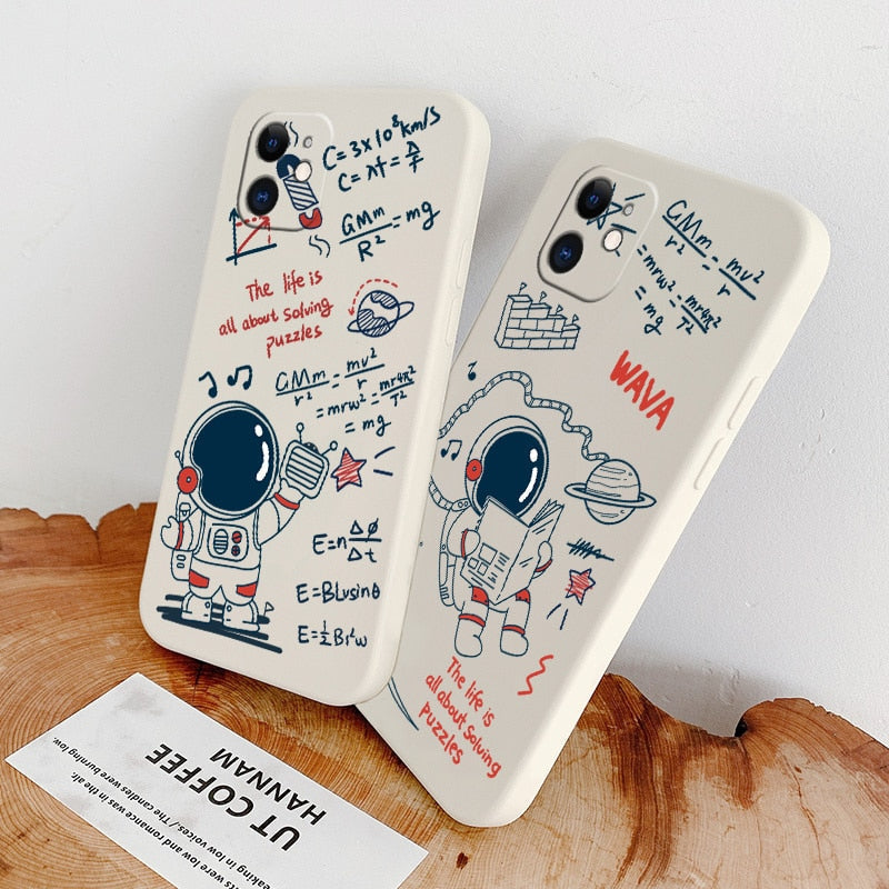 Astronaut and Equations iPhone Case-Exoticase-