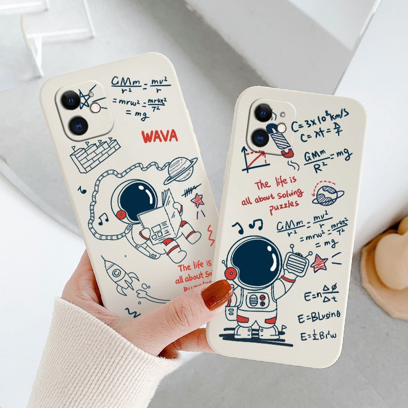 Astronaut and Equations iPhone Case-Exoticase-