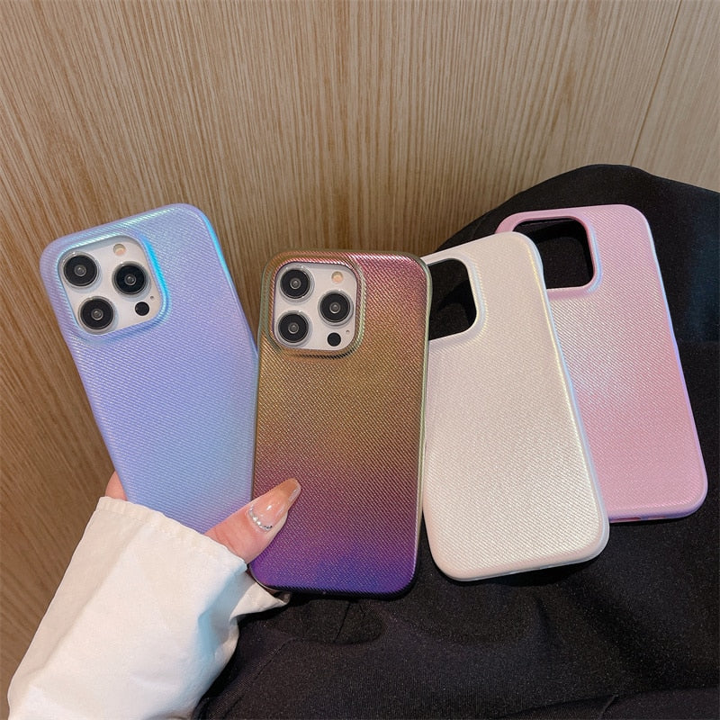 Aurora Rainbow Fabric Style iPhone Case-Exoticase-
