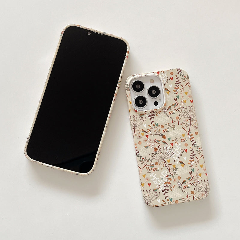 Birds Hearts Floral iPhone Case-Exoticase-