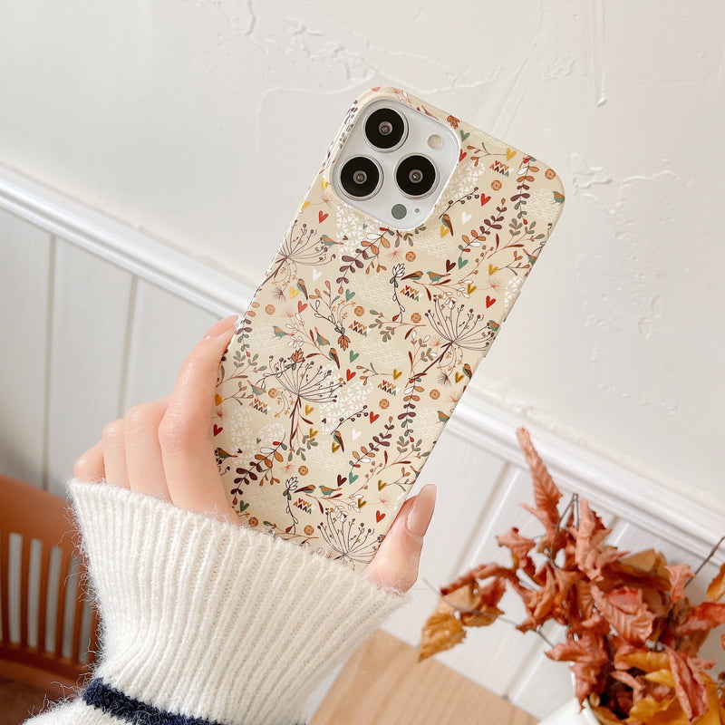 Birds Hearts Floral iPhone Case-Exoticase-