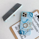 Blue Marble iPhone Case with Ring-Exoticase-