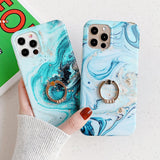 Blue Marble iPhone Case with Ring-Exoticase-