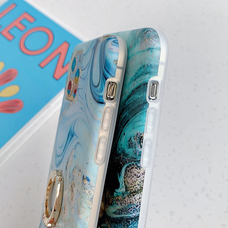 Blue Marble iPhone Case with Ring-Exoticase-