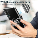 Class Sturdy Transparent Samsung Case with Metal Ring and White Sides - Exoticase -
