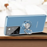 Class Sturdy Transparent Samsung Case with Metal Ring and White Sides - Exoticase -