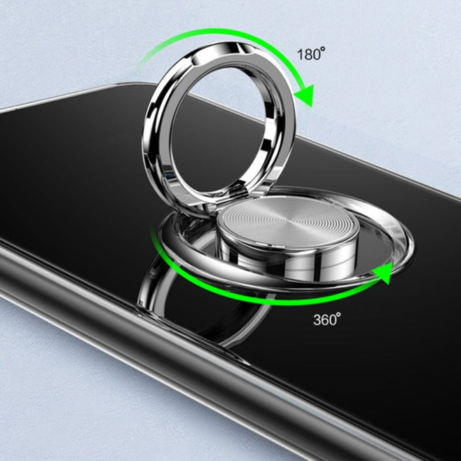 Class Sturdy Transparent Samsung Case with Metal Ring and White Sides - Exoticase -